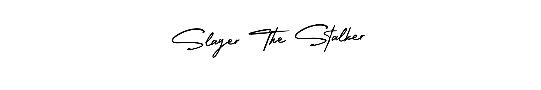 How to make Slayer The Stalker name signature. Use AmerikaSignatureDemo-Regular style for creating short signs online. This is the latest handwritten sign. Slayer The Stalker signature style 3 images and pictures png