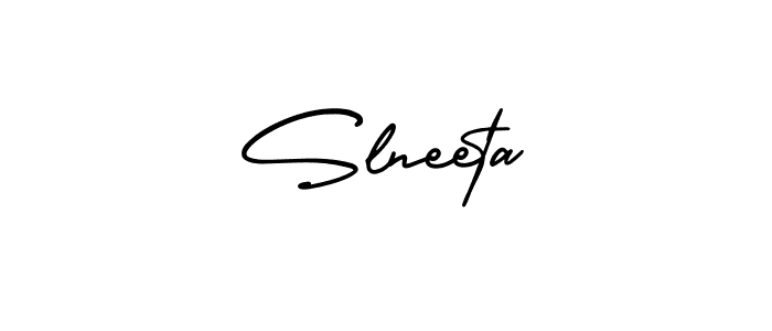 How to make Slneeta signature? AmerikaSignatureDemo-Regular is a professional autograph style. Create handwritten signature for Slneeta name. Slneeta signature style 3 images and pictures png