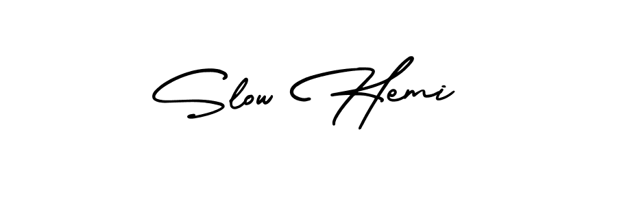 How to make Slow Hemi signature? AmerikaSignatureDemo-Regular is a professional autograph style. Create handwritten signature for Slow Hemi name. Slow Hemi signature style 3 images and pictures png