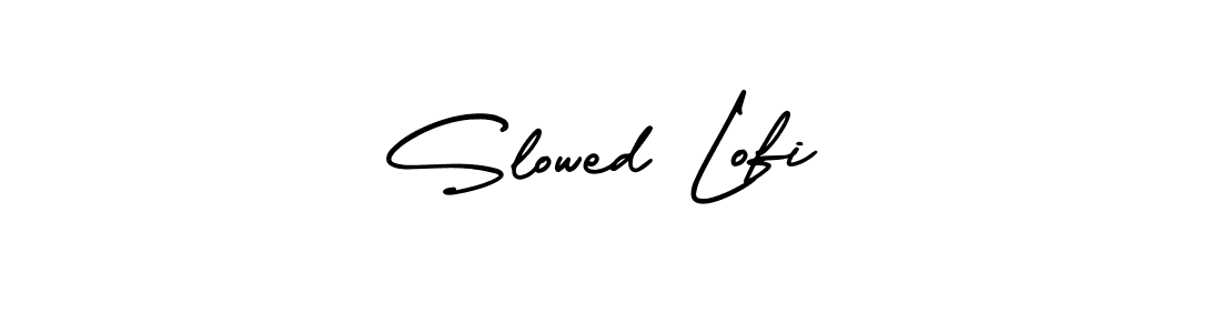 How to make Slowed Lofi name signature. Use AmerikaSignatureDemo-Regular style for creating short signs online. This is the latest handwritten sign. Slowed Lofi signature style 3 images and pictures png