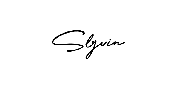Make a beautiful signature design for name Slyvin. With this signature (AmerikaSignatureDemo-Regular) style, you can create a handwritten signature for free. Slyvin signature style 3 images and pictures png