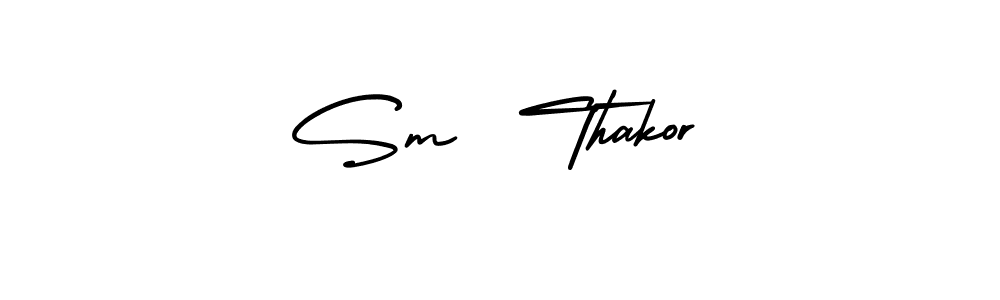 Also we have Sm  Thakor name is the best signature style. Create professional handwritten signature collection using AmerikaSignatureDemo-Regular autograph style. Sm  Thakor signature style 3 images and pictures png