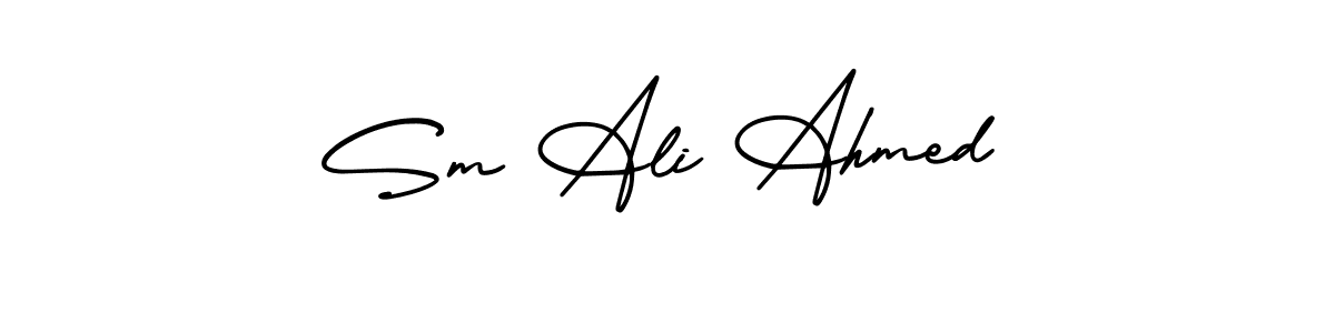 Design your own signature with our free online signature maker. With this signature software, you can create a handwritten (AmerikaSignatureDemo-Regular) signature for name Sm Ali Ahmed. Sm Ali Ahmed signature style 3 images and pictures png