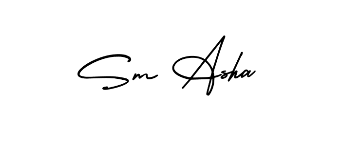 Also we have Sm Asha name is the best signature style. Create professional handwritten signature collection using AmerikaSignatureDemo-Regular autograph style. Sm Asha signature style 3 images and pictures png