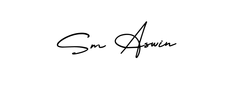 Also You can easily find your signature by using the search form. We will create Sm Aswin name handwritten signature images for you free of cost using AmerikaSignatureDemo-Regular sign style. Sm Aswin signature style 3 images and pictures png