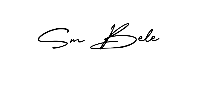 You should practise on your own different ways (AmerikaSignatureDemo-Regular) to write your name (Sm Bele) in signature. don't let someone else do it for you. Sm Bele signature style 3 images and pictures png