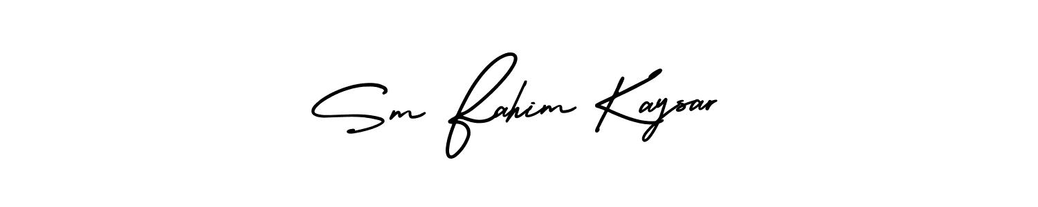 You should practise on your own different ways (AmerikaSignatureDemo-Regular) to write your name (Sm Fahim Kaysar) in signature. don't let someone else do it for you. Sm Fahim Kaysar signature style 3 images and pictures png