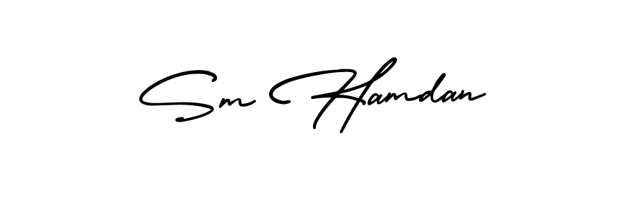 Sm Hamdan stylish signature style. Best Handwritten Sign (AmerikaSignatureDemo-Regular) for my name. Handwritten Signature Collection Ideas for my name Sm Hamdan. Sm Hamdan signature style 3 images and pictures png