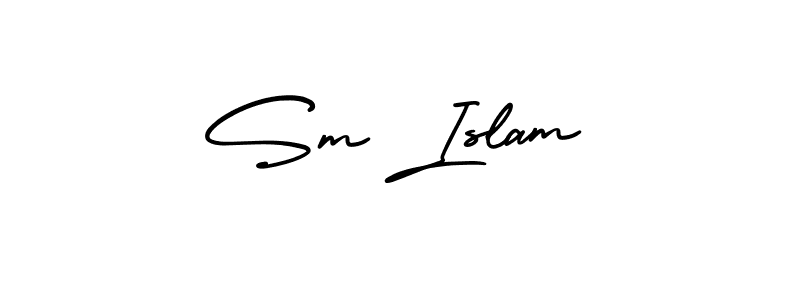 Create a beautiful signature design for name Sm Islam. With this signature (AmerikaSignatureDemo-Regular) fonts, you can make a handwritten signature for free. Sm Islam signature style 3 images and pictures png