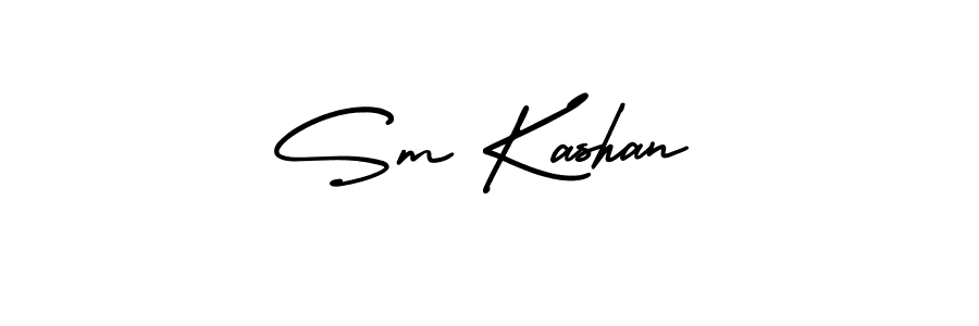 This is the best signature style for the Sm Kashan name. Also you like these signature font (AmerikaSignatureDemo-Regular). Mix name signature. Sm Kashan signature style 3 images and pictures png