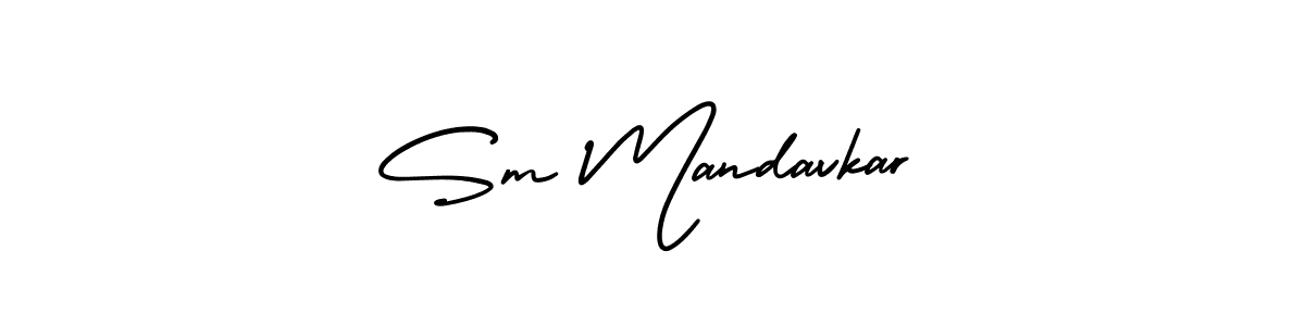 Sm Mandavkar stylish signature style. Best Handwritten Sign (AmerikaSignatureDemo-Regular) for my name. Handwritten Signature Collection Ideas for my name Sm Mandavkar. Sm Mandavkar signature style 3 images and pictures png