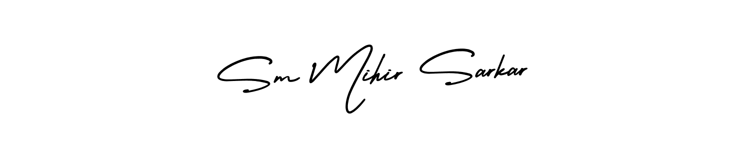 How to Draw Sm Mihir Sarkar signature style? AmerikaSignatureDemo-Regular is a latest design signature styles for name Sm Mihir Sarkar. Sm Mihir Sarkar signature style 3 images and pictures png
