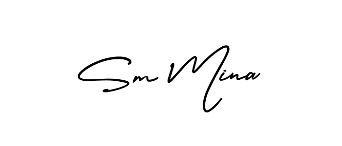 Design your own signature with our free online signature maker. With this signature software, you can create a handwritten (AmerikaSignatureDemo-Regular) signature for name Sm Mina. Sm Mina signature style 3 images and pictures png