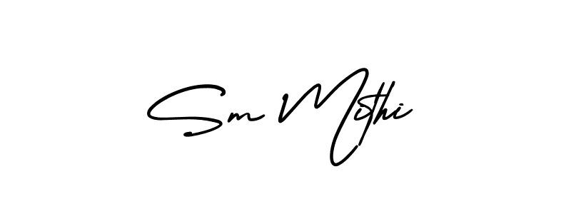 if you are searching for the best signature style for your name Sm Mithi. so please give up your signature search. here we have designed multiple signature styles  using AmerikaSignatureDemo-Regular. Sm Mithi signature style 3 images and pictures png