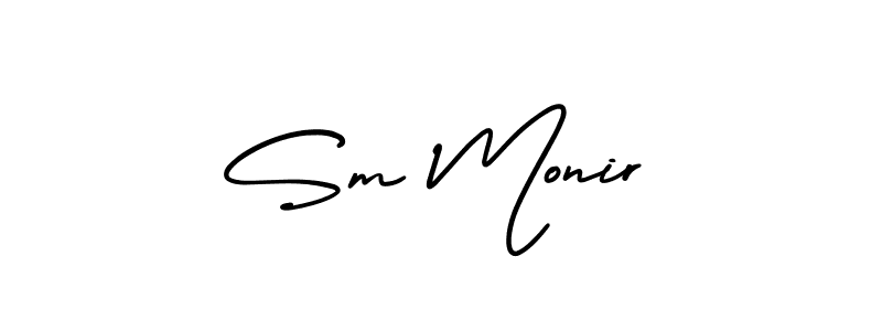 Use a signature maker to create a handwritten signature online. With this signature software, you can design (AmerikaSignatureDemo-Regular) your own signature for name Sm Monir. Sm Monir signature style 3 images and pictures png