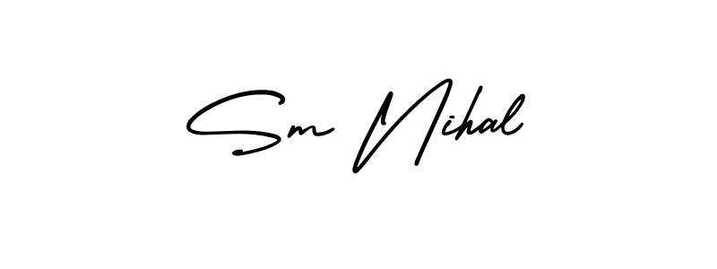It looks lik you need a new signature style for name Sm Nihal. Design unique handwritten (AmerikaSignatureDemo-Regular) signature with our free signature maker in just a few clicks. Sm Nihal signature style 3 images and pictures png