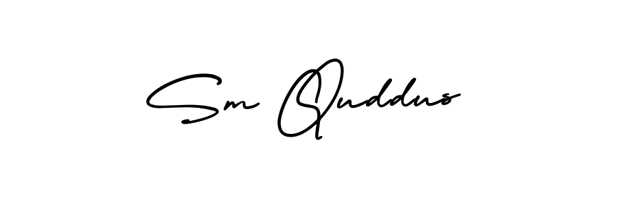 How to make Sm Quddus name signature. Use AmerikaSignatureDemo-Regular style for creating short signs online. This is the latest handwritten sign. Sm Quddus signature style 3 images and pictures png