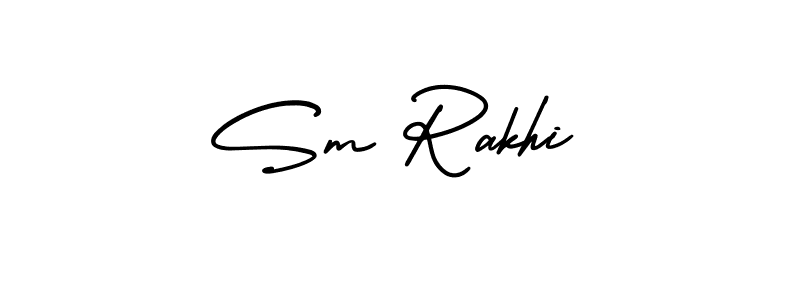 Sm Rakhi stylish signature style. Best Handwritten Sign (AmerikaSignatureDemo-Regular) for my name. Handwritten Signature Collection Ideas for my name Sm Rakhi. Sm Rakhi signature style 3 images and pictures png