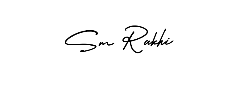 Sm Rakhi stylish signature style. Best Handwritten Sign (AmerikaSignatureDemo-Regular) for my name. Handwritten Signature Collection Ideas for my name Sm Rakhi. Sm Rakhi signature style 3 images and pictures png