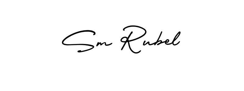 The best way (AmerikaSignatureDemo-Regular) to make a short signature is to pick only two or three words in your name. The name Sm Rubel include a total of six letters. For converting this name. Sm Rubel signature style 3 images and pictures png