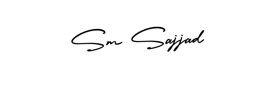 Design your own signature with our free online signature maker. With this signature software, you can create a handwritten (AmerikaSignatureDemo-Regular) signature for name Sm Sajjad. Sm Sajjad signature style 3 images and pictures png
