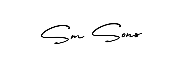 Design your own signature with our free online signature maker. With this signature software, you can create a handwritten (AmerikaSignatureDemo-Regular) signature for name Sm Sons. Sm Sons signature style 3 images and pictures png