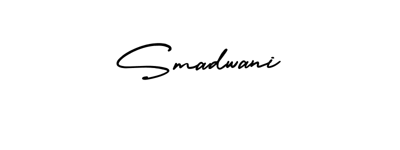 How to make Smadwani name signature. Use AmerikaSignatureDemo-Regular style for creating short signs online. This is the latest handwritten sign. Smadwani signature style 3 images and pictures png