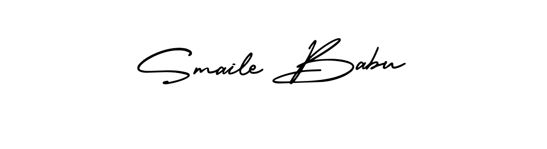 Smaile Babu stylish signature style. Best Handwritten Sign (AmerikaSignatureDemo-Regular) for my name. Handwritten Signature Collection Ideas for my name Smaile Babu. Smaile Babu signature style 3 images and pictures png