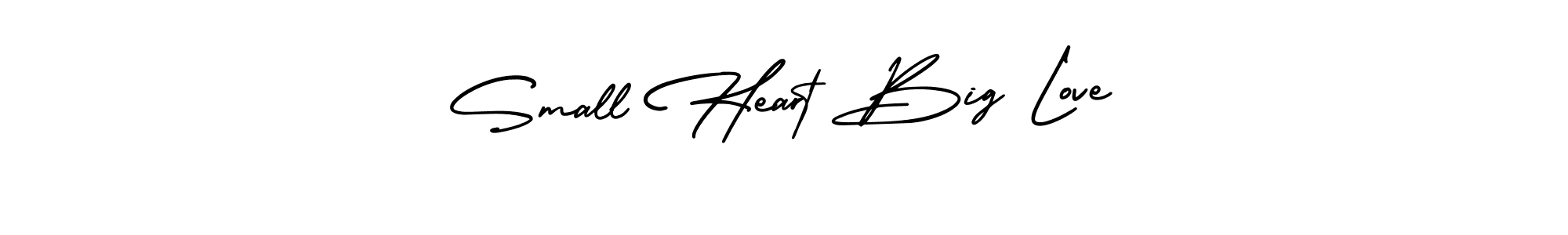 You should practise on your own different ways (AmerikaSignatureDemo-Regular) to write your name (Small Heart Big Love) in signature. don't let someone else do it for you. Small Heart Big Love signature style 3 images and pictures png