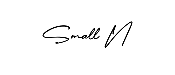 Small N stylish signature style. Best Handwritten Sign (AmerikaSignatureDemo-Regular) for my name. Handwritten Signature Collection Ideas for my name Small N. Small N signature style 3 images and pictures png
