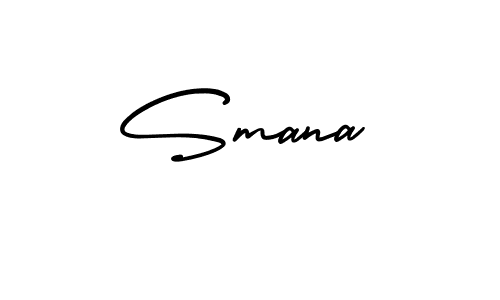 The best way (AmerikaSignatureDemo-Regular) to make a short signature is to pick only two or three words in your name. The name Smana include a total of six letters. For converting this name. Smana signature style 3 images and pictures png