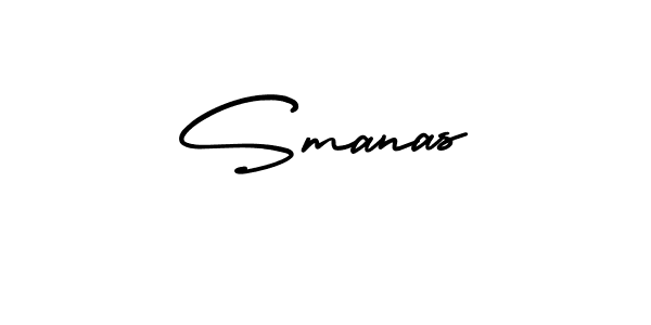 How to make Smanas name signature. Use AmerikaSignatureDemo-Regular style for creating short signs online. This is the latest handwritten sign. Smanas signature style 3 images and pictures png