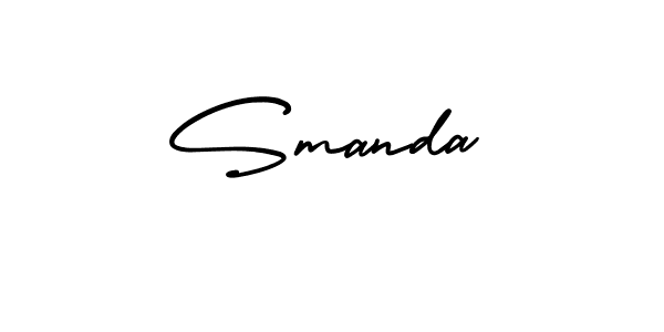 Make a beautiful signature design for name Smanda. With this signature (AmerikaSignatureDemo-Regular) style, you can create a handwritten signature for free. Smanda signature style 3 images and pictures png