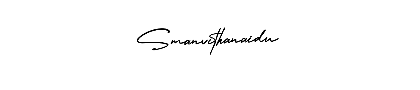 Smanvithanaidu stylish signature style. Best Handwritten Sign (AmerikaSignatureDemo-Regular) for my name. Handwritten Signature Collection Ideas for my name Smanvithanaidu. Smanvithanaidu signature style 3 images and pictures png