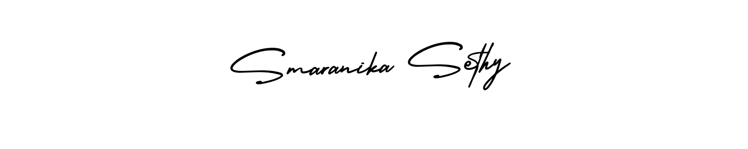 Smaranika Sethy stylish signature style. Best Handwritten Sign (AmerikaSignatureDemo-Regular) for my name. Handwritten Signature Collection Ideas for my name Smaranika Sethy. Smaranika Sethy signature style 3 images and pictures png