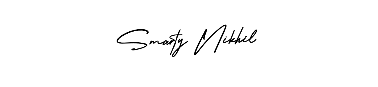 Similarly AmerikaSignatureDemo-Regular is the best handwritten signature design. Signature creator online .You can use it as an online autograph creator for name Smarty Nikhil. Smarty Nikhil signature style 3 images and pictures png