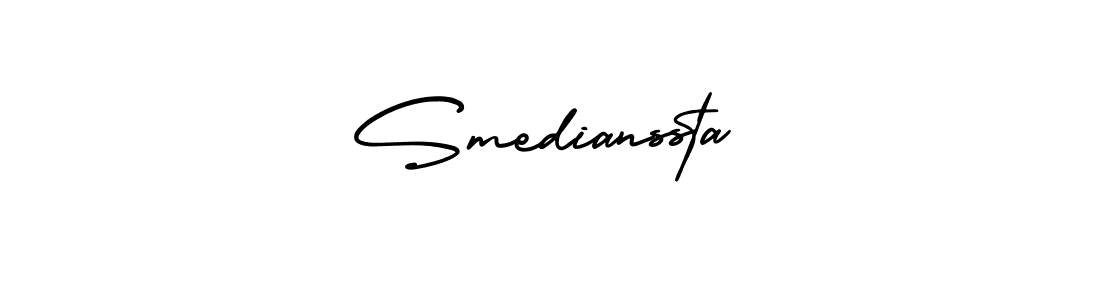 Create a beautiful signature design for name Smedianssta. With this signature (AmerikaSignatureDemo-Regular) fonts, you can make a handwritten signature for free. Smedianssta signature style 3 images and pictures png