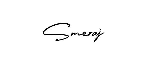 You should practise on your own different ways (AmerikaSignatureDemo-Regular) to write your name (Smeraj) in signature. don't let someone else do it for you. Smeraj signature style 3 images and pictures png