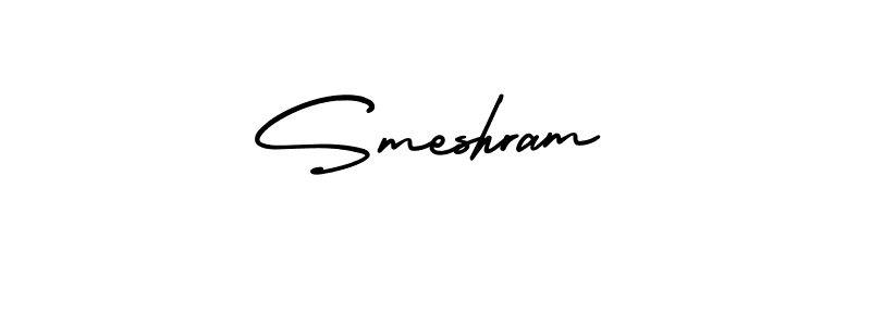 Smeshram stylish signature style. Best Handwritten Sign (AmerikaSignatureDemo-Regular) for my name. Handwritten Signature Collection Ideas for my name Smeshram. Smeshram signature style 3 images and pictures png