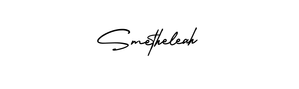 How to make Smetheleah name signature. Use AmerikaSignatureDemo-Regular style for creating short signs online. This is the latest handwritten sign. Smetheleah signature style 3 images and pictures png