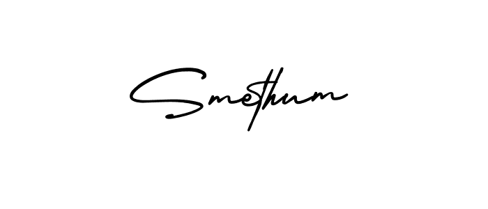 You should practise on your own different ways (AmerikaSignatureDemo-Regular) to write your name (Smethum) in signature. don't let someone else do it for you. Smethum signature style 3 images and pictures png