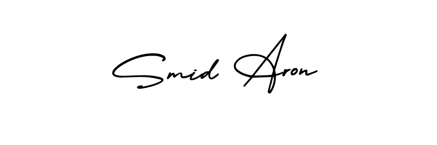 Also You can easily find your signature by using the search form. We will create Smid Aron name handwritten signature images for you free of cost using AmerikaSignatureDemo-Regular sign style. Smid Aron signature style 3 images and pictures png