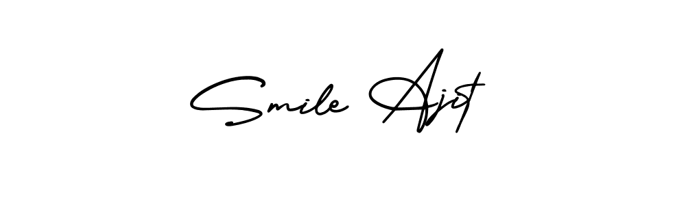 This is the best signature style for the Smile Ajit name. Also you like these signature font (AmerikaSignatureDemo-Regular). Mix name signature. Smile Ajit signature style 3 images and pictures png