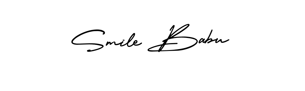 How to make Smile Babu name signature. Use AmerikaSignatureDemo-Regular style for creating short signs online. This is the latest handwritten sign. Smile Babu signature style 3 images and pictures png