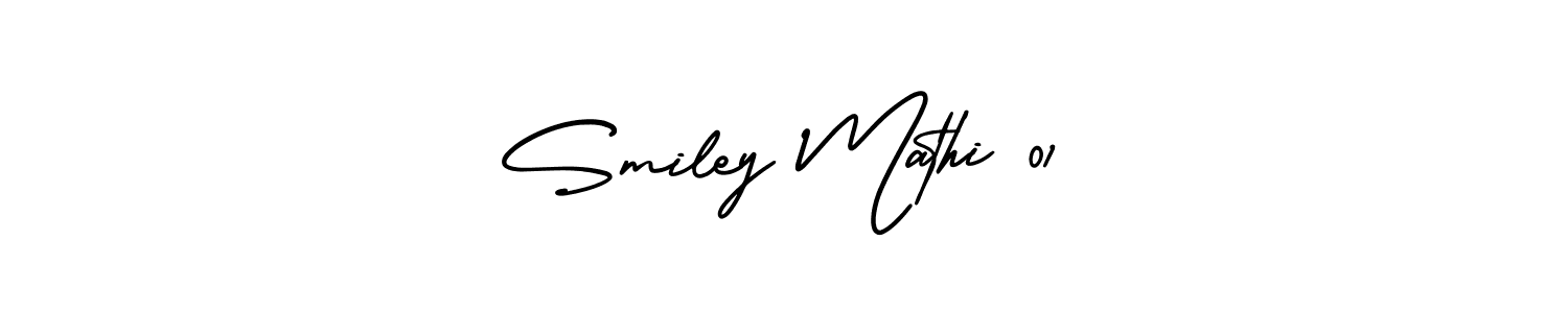 Create a beautiful signature design for name Smiley Mathi 01. With this signature (AmerikaSignatureDemo-Regular) fonts, you can make a handwritten signature for free. Smiley Mathi 01 signature style 3 images and pictures png