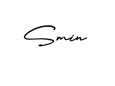 You should practise on your own different ways (AmerikaSignatureDemo-Regular) to write your name (Smin) in signature. don't let someone else do it for you. Smin signature style 3 images and pictures png