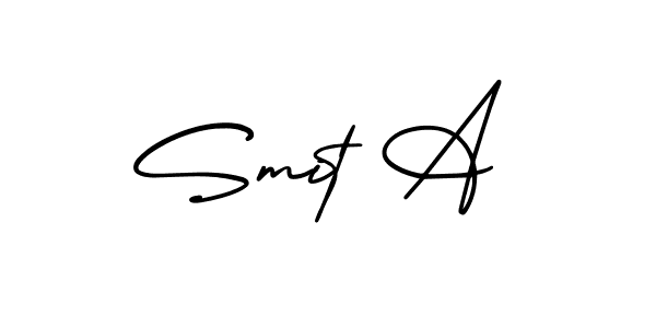 This is the best signature style for the Smit A name. Also you like these signature font (AmerikaSignatureDemo-Regular). Mix name signature. Smit A signature style 3 images and pictures png