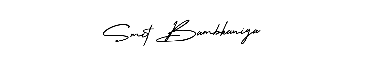 How to Draw Smit Bambhaniya signature style? AmerikaSignatureDemo-Regular is a latest design signature styles for name Smit Bambhaniya. Smit Bambhaniya signature style 3 images and pictures png
