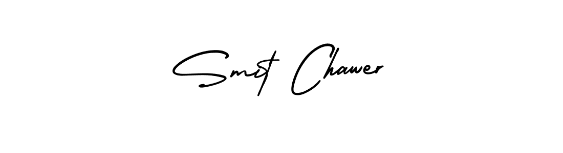 The best way (AmerikaSignatureDemo-Regular) to make a short signature is to pick only two or three words in your name. The name Smit Chawer include a total of six letters. For converting this name. Smit Chawer signature style 3 images and pictures png