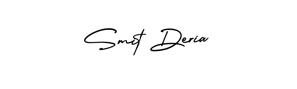 How to make Smit Deria name signature. Use AmerikaSignatureDemo-Regular style for creating short signs online. This is the latest handwritten sign. Smit Deria signature style 3 images and pictures png